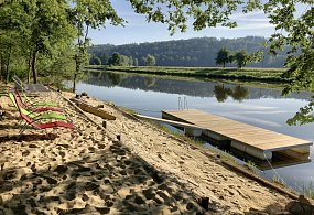 Beach and swimming pier