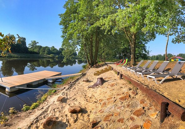 Beach and swimming pier